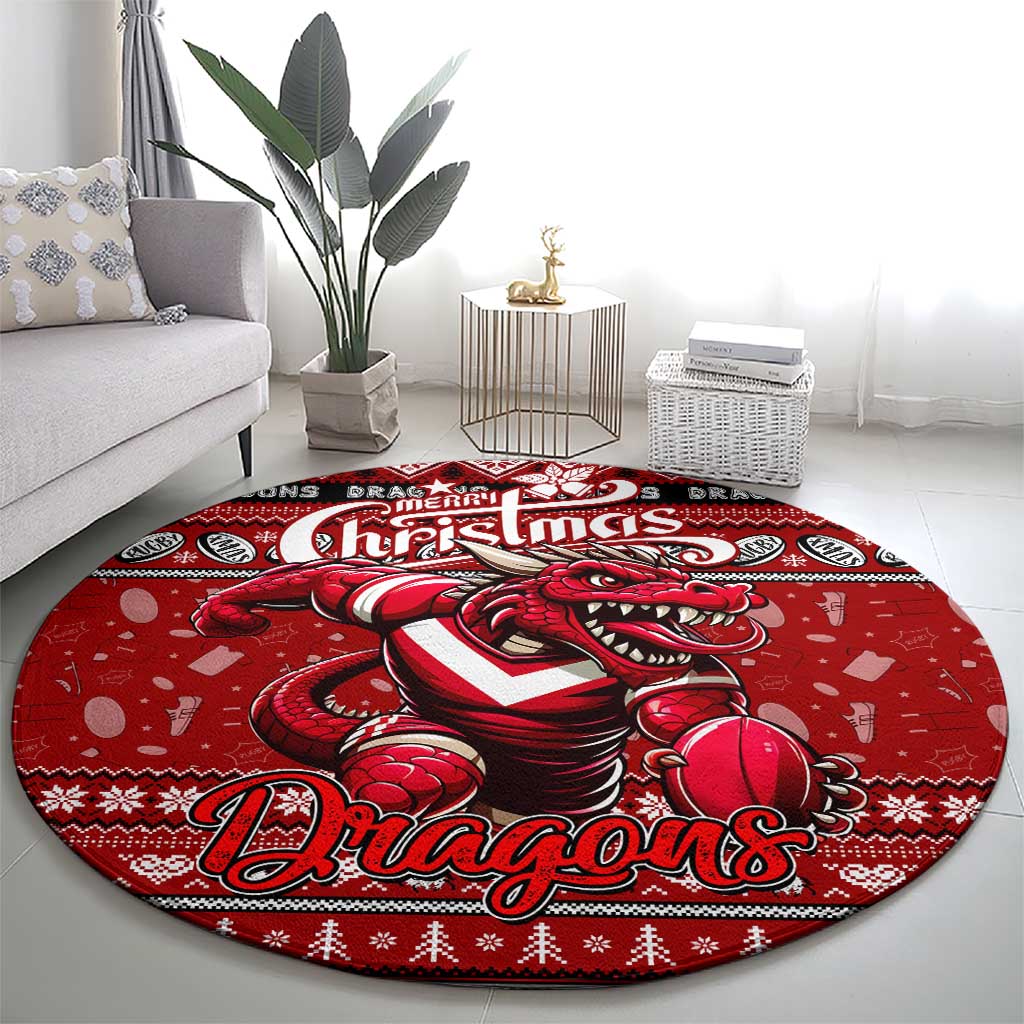 Dragons Rugby Xmas Round Carpet Australia NRL Mascot