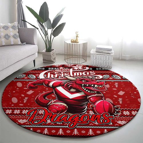 Dragons Rugby Xmas Round Carpet Australia NRL Mascot