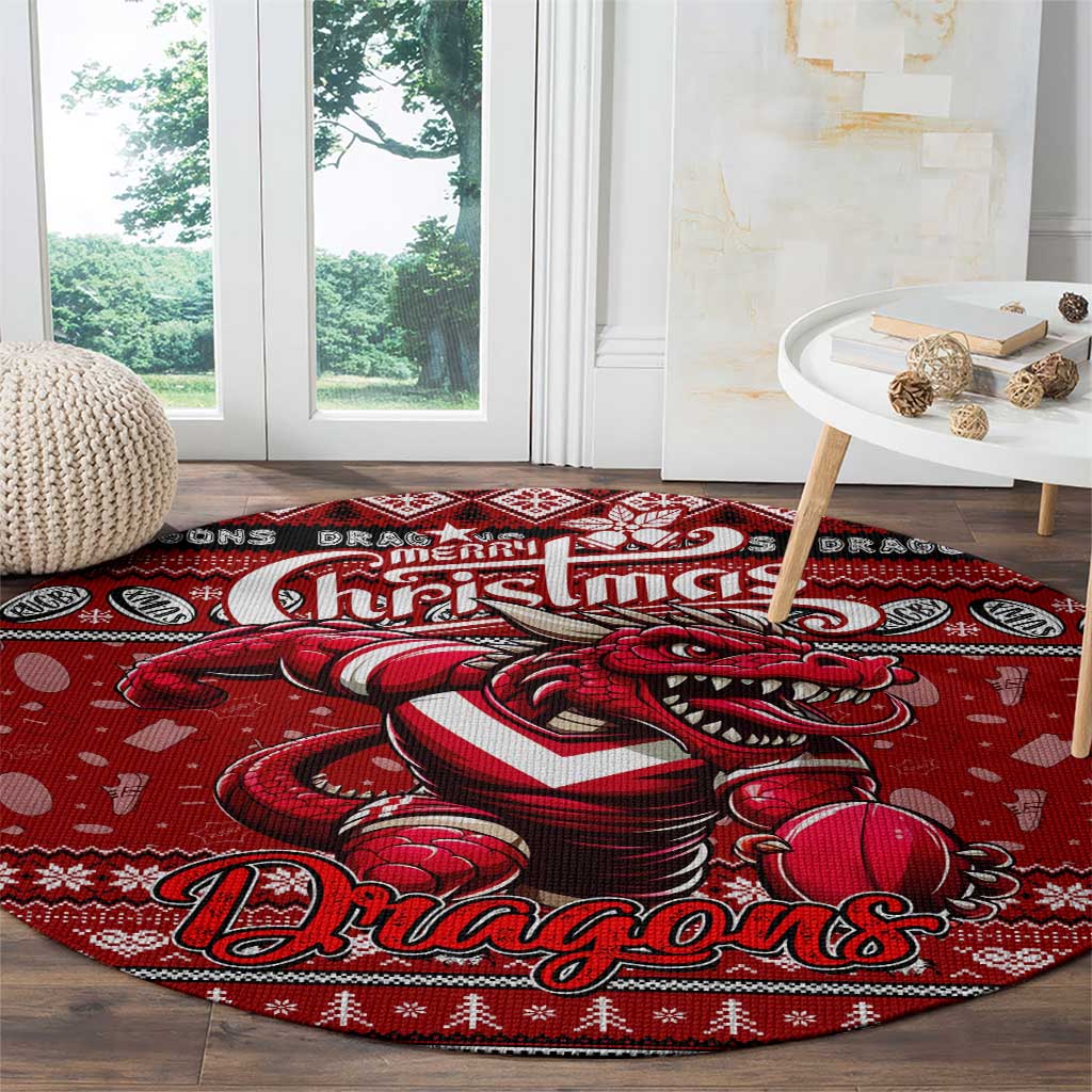 Dragons Rugby Xmas Round Carpet Australia NRL Mascot