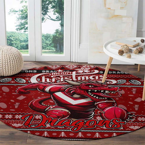 Dragons Rugby Xmas Round Carpet Australia NRL Mascot