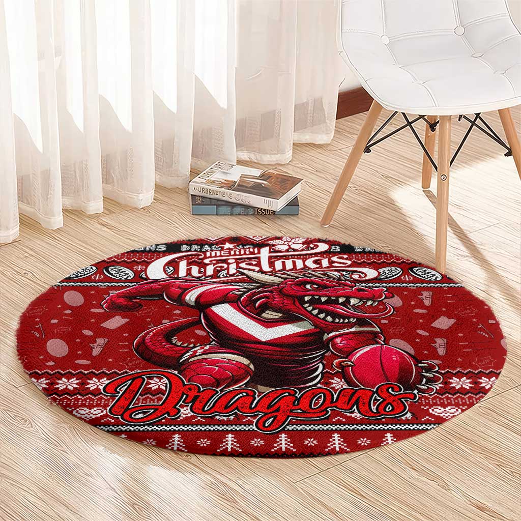 Dragons Rugby Xmas Round Carpet Australia NRL Mascot