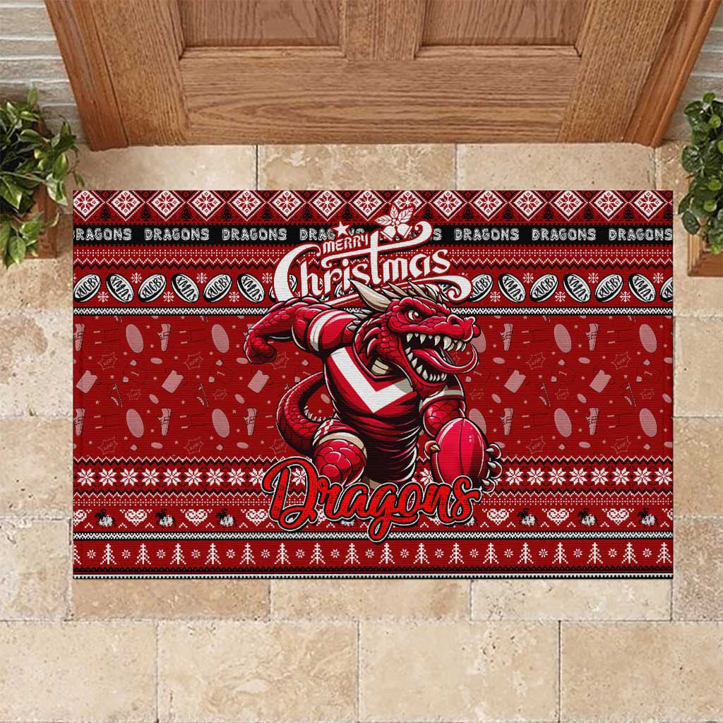 Dragons Rugby Xmas Rubber Doormat Australia NRL Mascot