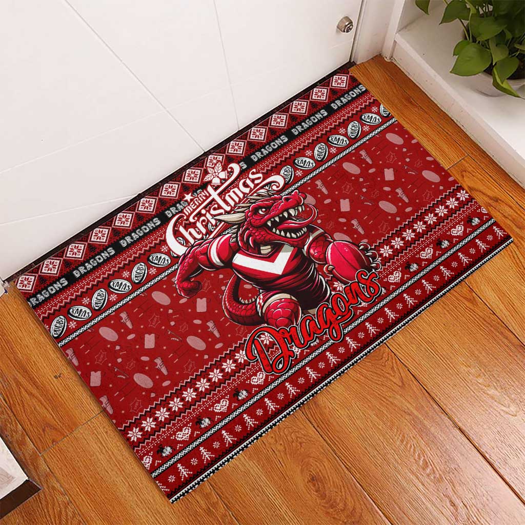Dragons Rugby Xmas Rubber Doormat Australia NRL Mascot