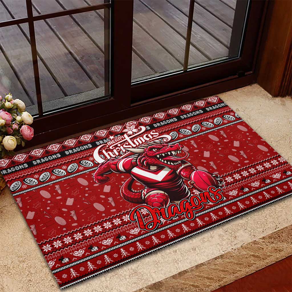 Dragons Rugby Xmas Rubber Doormat Australia NRL Mascot