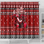 Dragons Rugby Xmas Shower Curtain Australia NRL Mascot