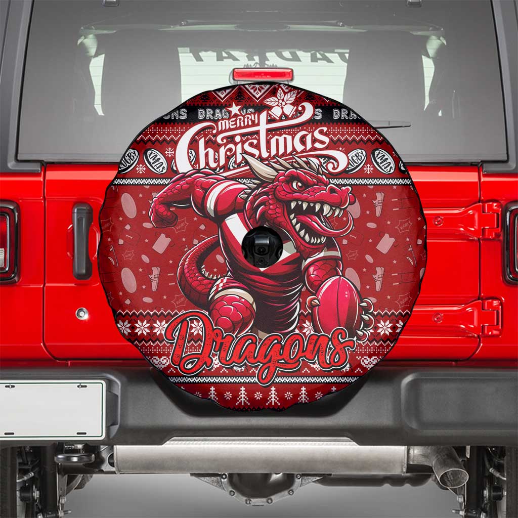 Dragons Rugby Xmas Spare Tire Cover Australia NRL Mascot