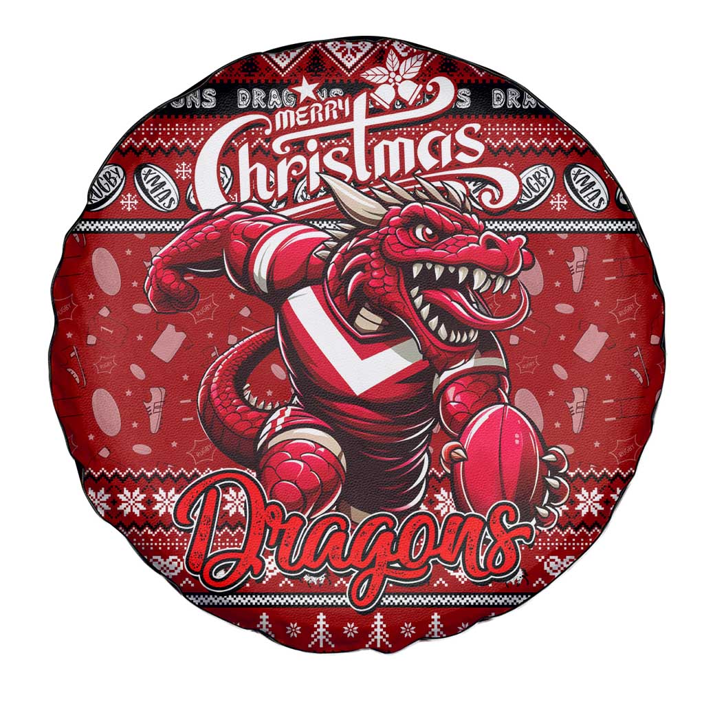 Dragons Rugby Xmas Spare Tire Cover Australia NRL Mascot