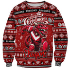 Personalized Dragons Rugby Xmas Sweatshirt Australia NRL Mascot
