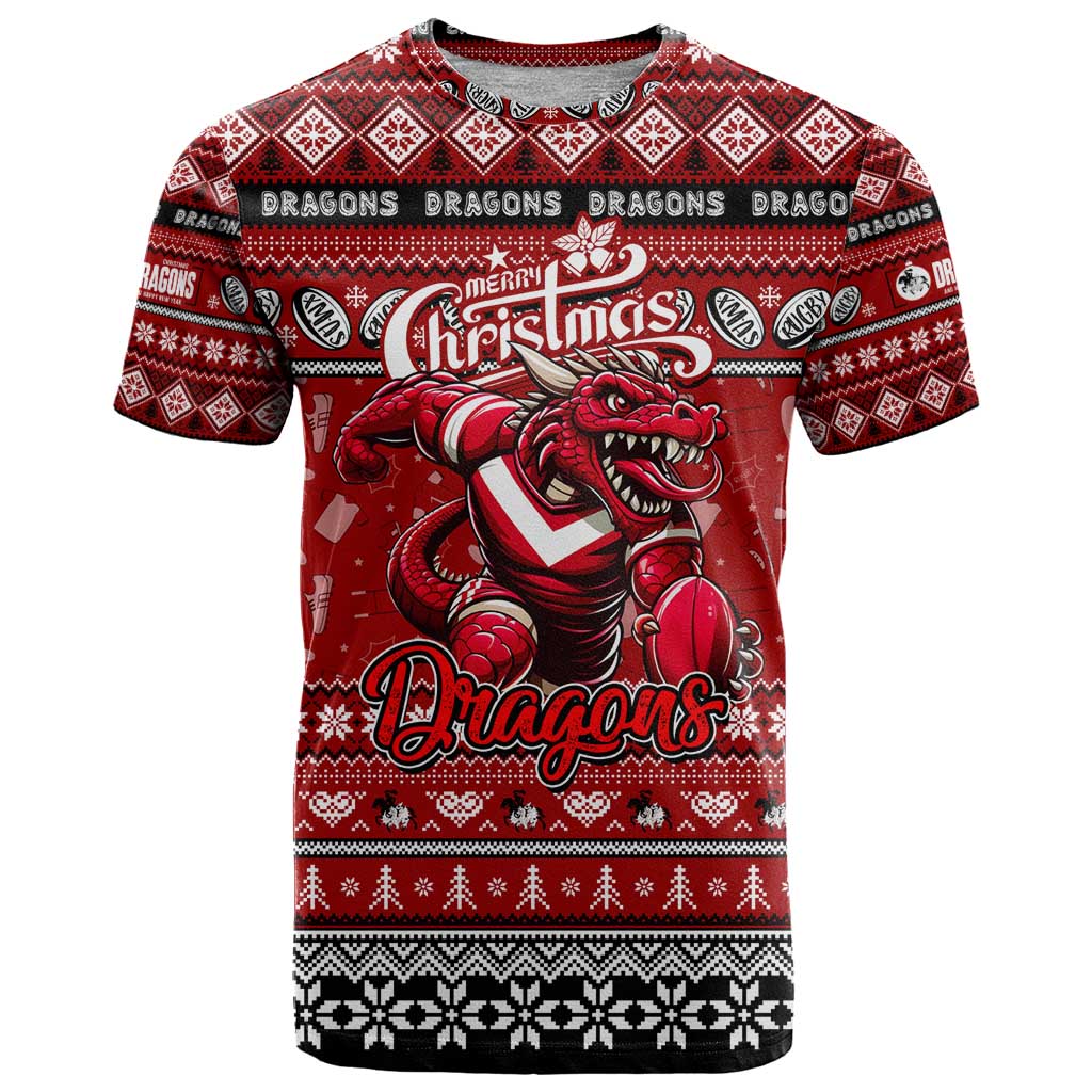 Personalized Dragons Rugby Xmas T Shirt Australia NRL Mascot