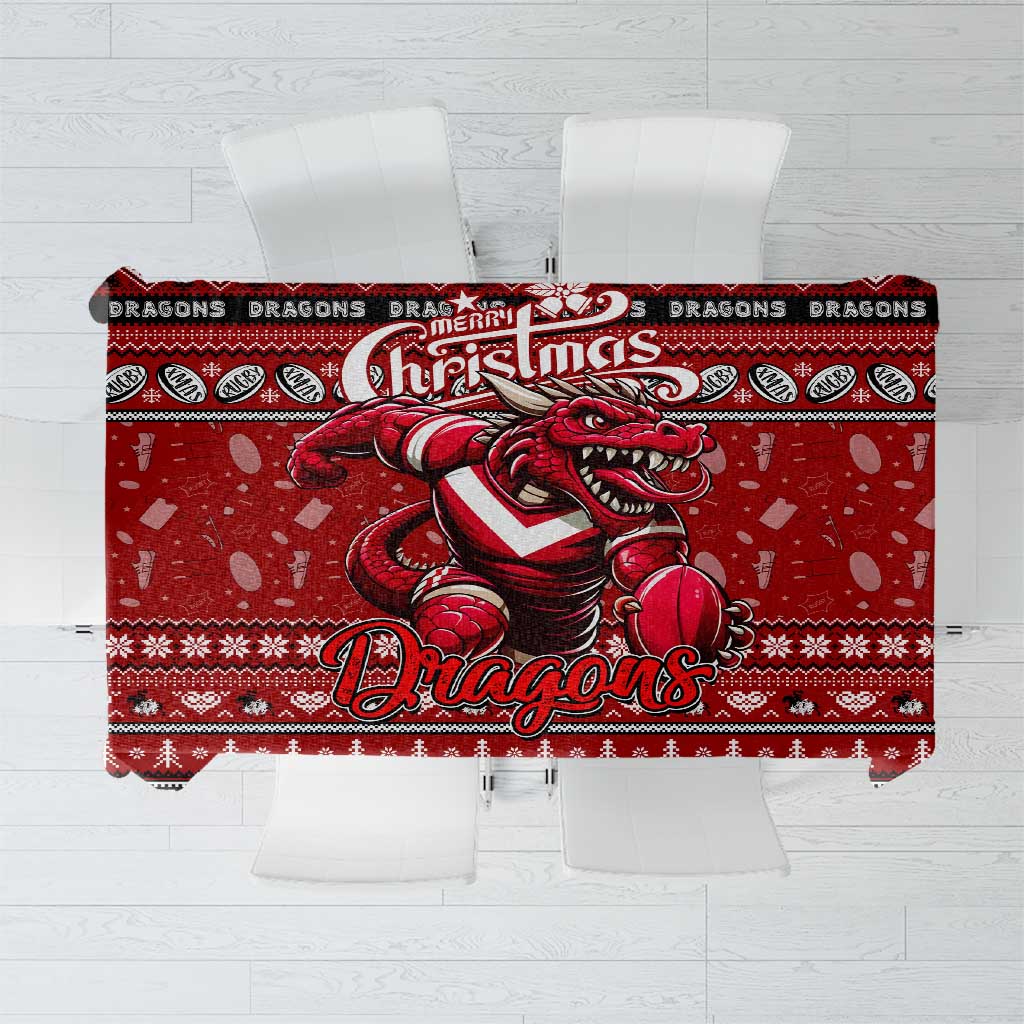 Dragons Rugby Xmas Tablecloth Australia NRL Mascot