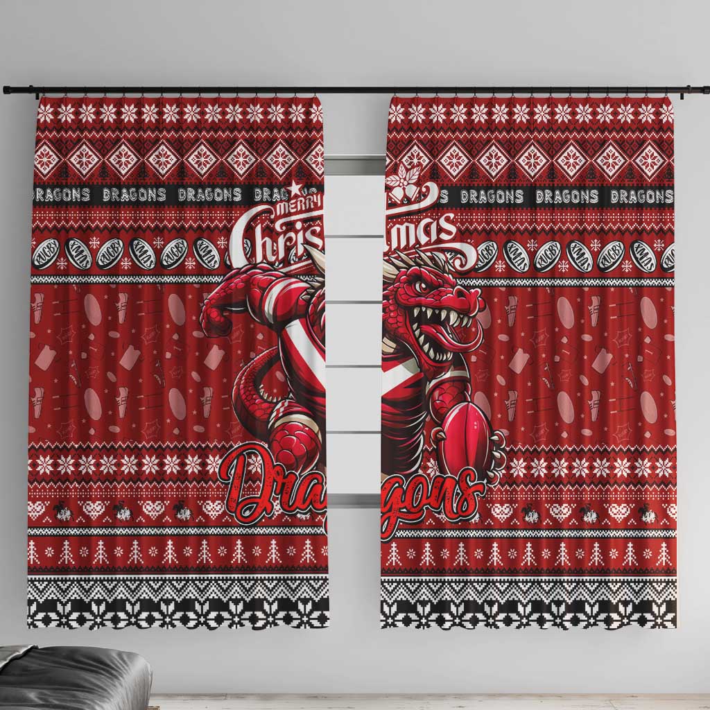 Dragons Rugby Xmas Window Curtain Australia NRL Mascot
