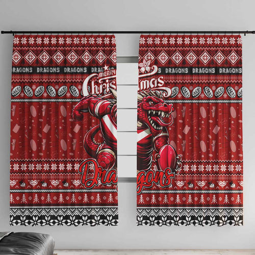 Dragons Rugby Xmas Window Curtain Australia NRL Mascot