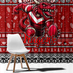 Dragons Rugby Xmas Window Curtain Australia NRL Mascot