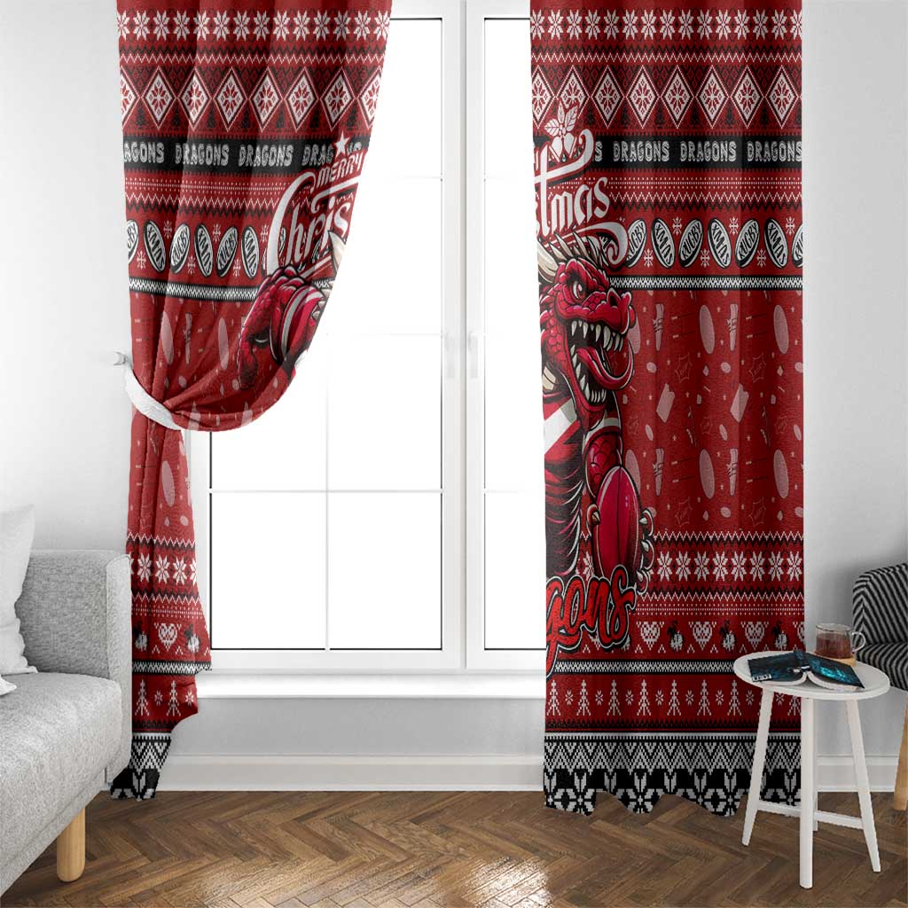 Dragons Rugby Xmas Window Curtain Australia NRL Mascot