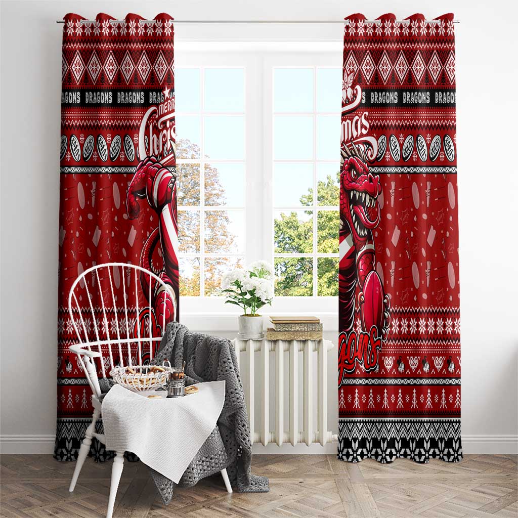 Dragons Rugby Xmas Window Curtain Australia NRL Mascot
