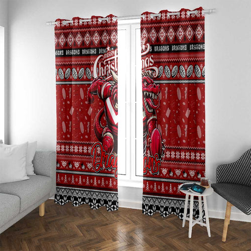 Dragons Rugby Xmas Window Curtain Australia NRL Mascot