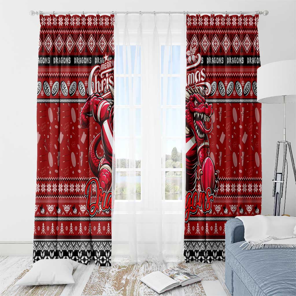 Dragons Rugby Xmas Window Curtain Australia NRL Mascot