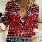 Personalized Dragons Rugby Xmas Women Casual Shirt Australia NRL Mascot
