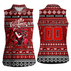 Personalized Dragons Rugby Xmas Women Sleeveless Polo Shirt Australia NRL Mascot