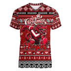 Personalized Dragons Rugby Xmas Women V-Neck T-Shirt Australia NRL Mascot