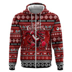 Personalized Dragons Rugby Xmas Zip Hoodie Australia NRL Mascot