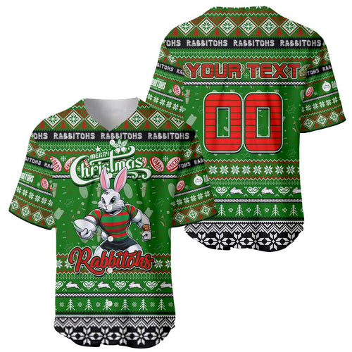 Personalized Rabbitohs Rugby Xmas Baseball Jersey Australia NRL Mascot