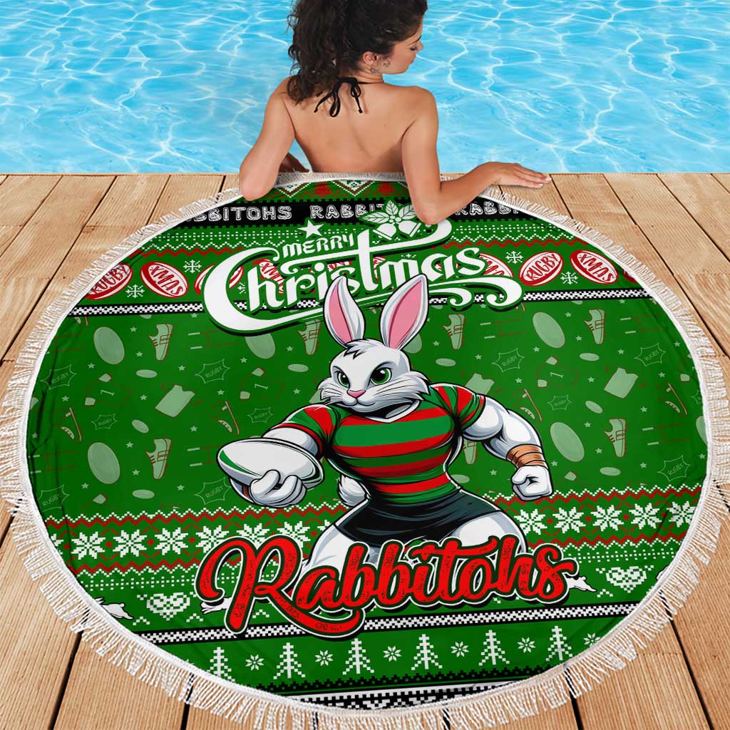 Rabbitohs Rugby Xmas Beach Blanket Australia NRL Mascot