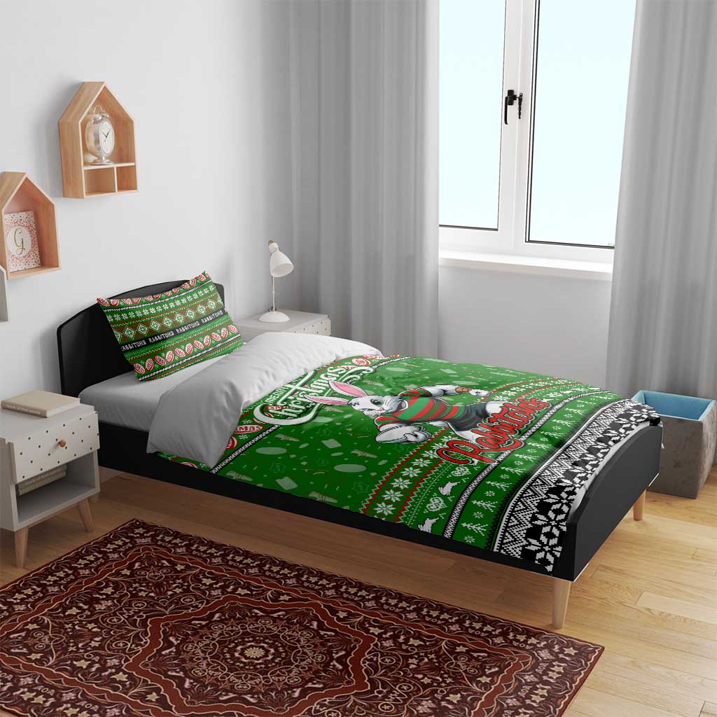 Rabbitohs Rugby Xmas Bedding Set Australia NRL Mascot
