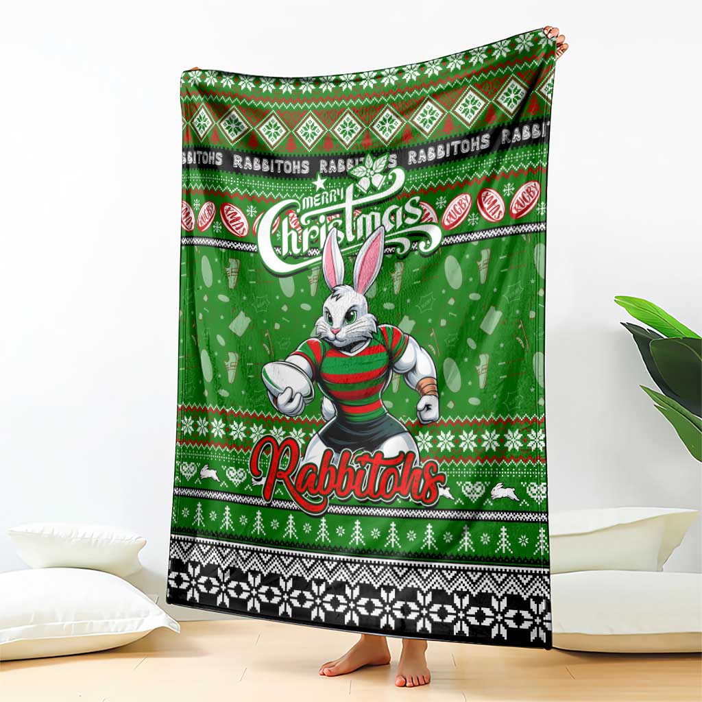 Rabbitohs Rugby Xmas Blanket Australia NRL Mascot