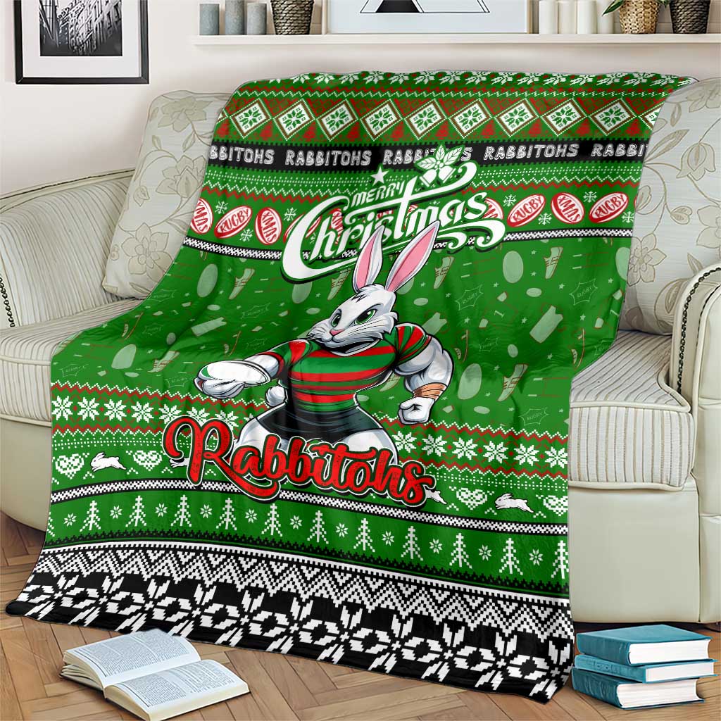 Rabbitohs Rugby Xmas Blanket Australia NRL Mascot