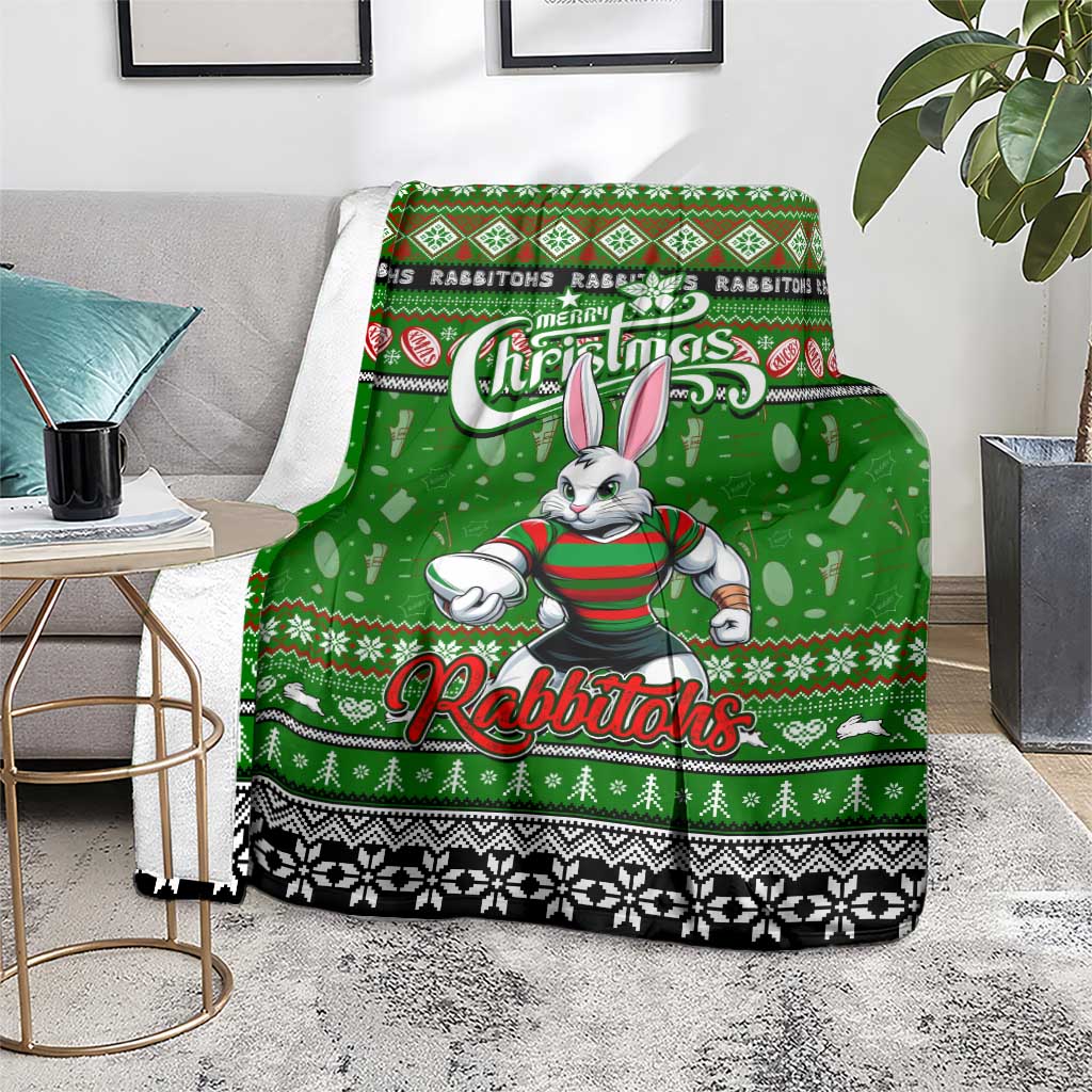 Rabbitohs Rugby Xmas Blanket Australia NRL Mascot