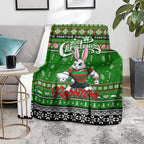 Rabbitohs Rugby Xmas Blanket Australia NRL Mascot