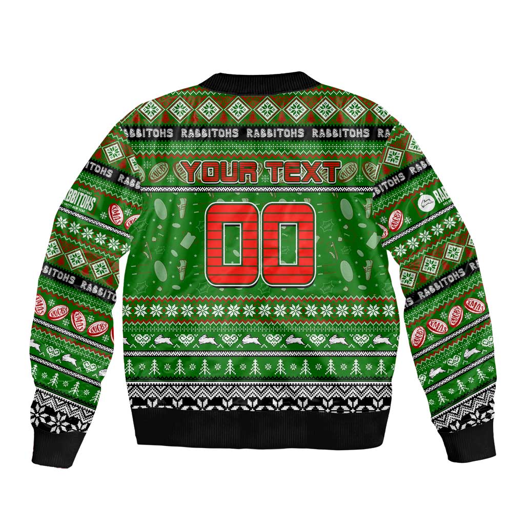 Personalized Rabbitohs Rugby Xmas Bomber Jacket Australia NRL Mascot