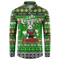 Personalized Rabbitohs Rugby Xmas Button Sweatshirt Australia NRL Mascot
