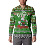 Personalized Rabbitohs Rugby Xmas Button Sweatshirt Australia NRL Mascot