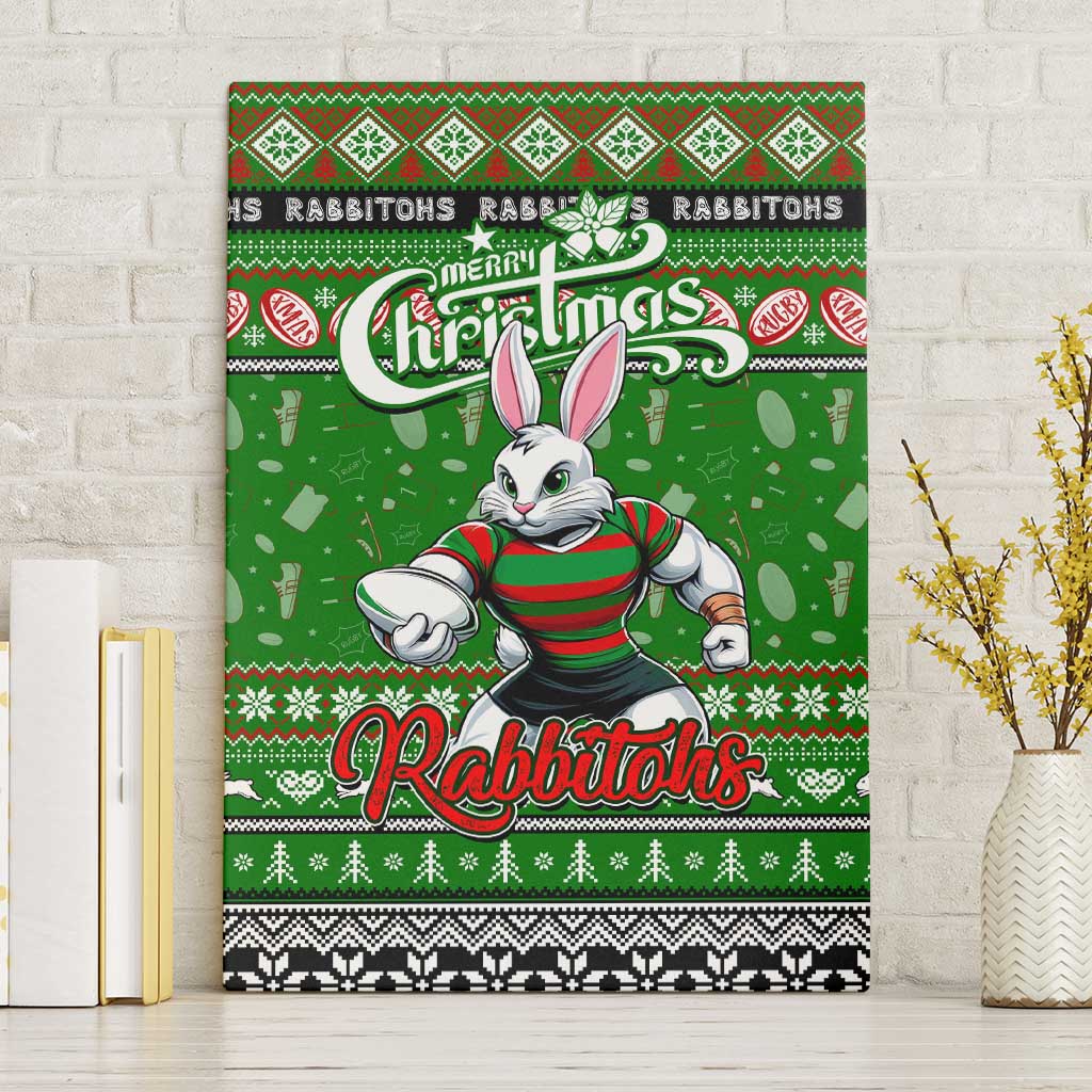 Rabbitohs Rugby Xmas Canvas Wall Art Australia NRL Mascot