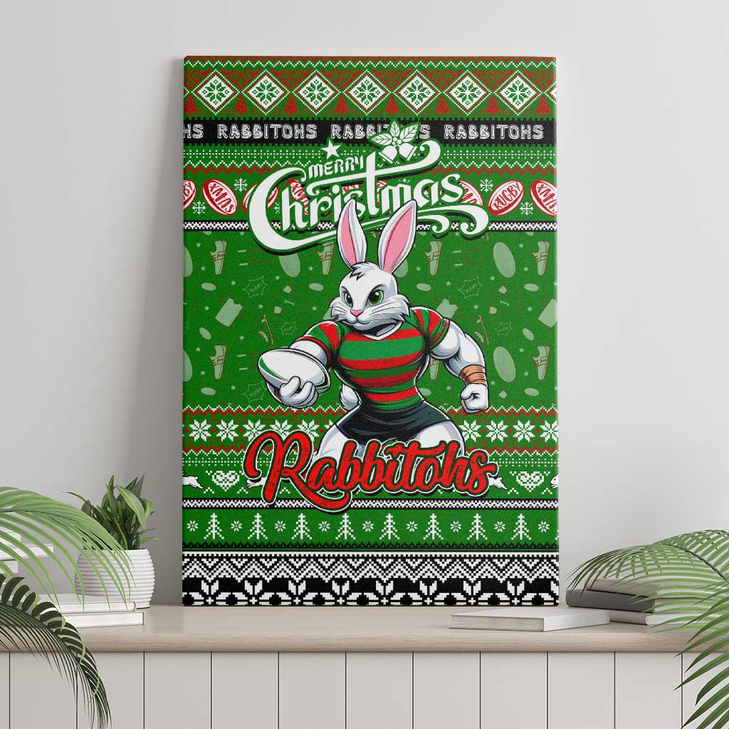 Rabbitohs Rugby Xmas Canvas Wall Art Australia NRL Mascot