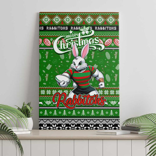 Rabbitohs Rugby Xmas Canvas Wall Art Australia NRL Mascot