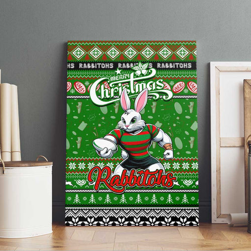 Rabbitohs Rugby Xmas Canvas Wall Art Australia NRL Mascot