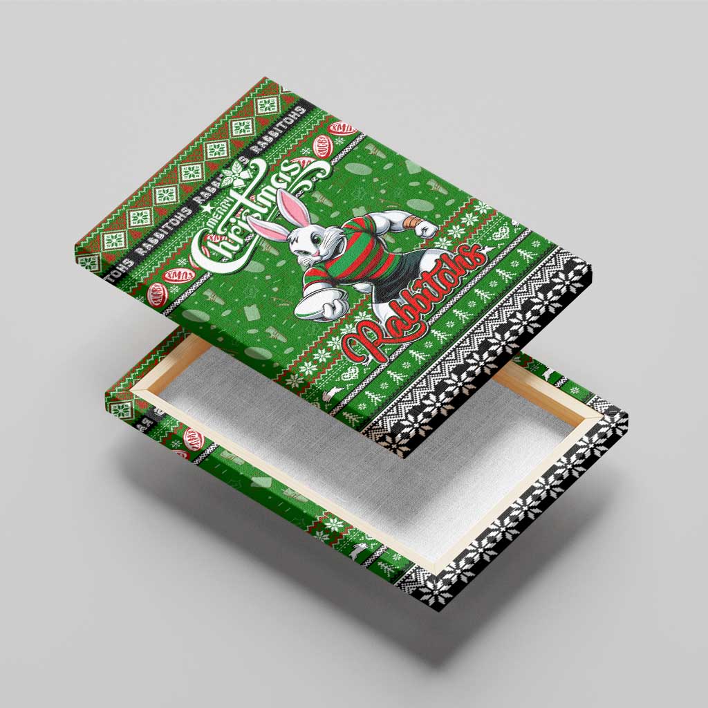 Rabbitohs Rugby Xmas Canvas Wall Art Australia NRL Mascot