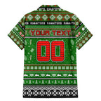 Personalized Rabbitohs Rugby Xmas Family Matching Mermaid Dress and Hawaiian Shirt Australia NRL Mascot