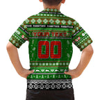 Personalized Rabbitohs Rugby Xmas Family Matching Off The Shoulder Long Sleeve Dress and Hawaiian Shirt Australia NRL Mascot