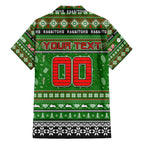 Personalized Rabbitohs Rugby Xmas Family Matching Short Sleeve Bodycon Dress and Hawaiian Shirt Australia NRL Mascot