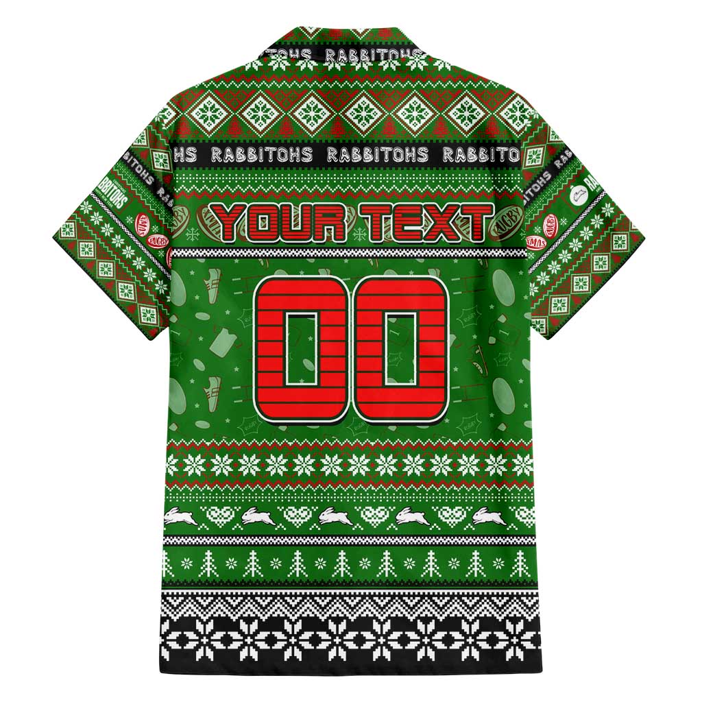 Personalized Rabbitohs Rugby Xmas Hawaiian Shirt Australia NRL Mascot