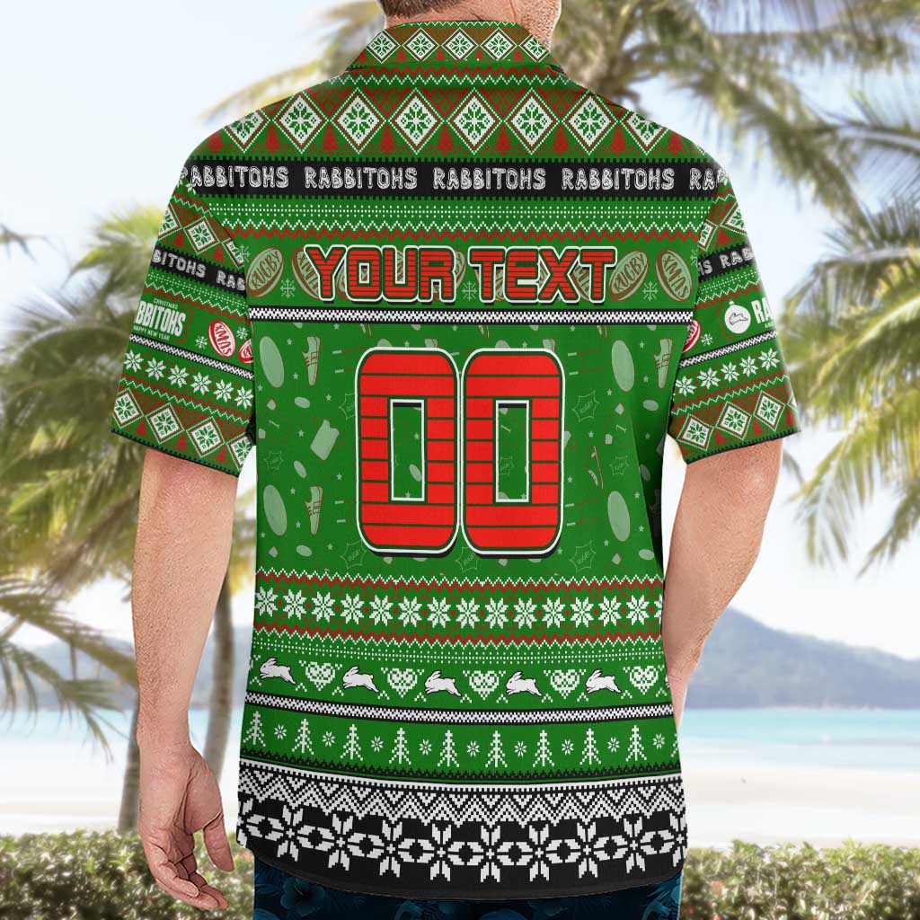 Personalized Rabbitohs Rugby Xmas Hawaiian Shirt Australia NRL Mascot