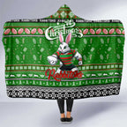 Rabbitohs Rugby Xmas Hooded Blanket Australia NRL Mascot
