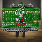 Rabbitohs Rugby Xmas Hooded Blanket Australia NRL Mascot