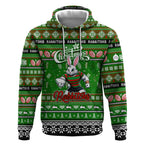 Personalized Rabbitohs Rugby Xmas Hoodie Australia NRL Mascot