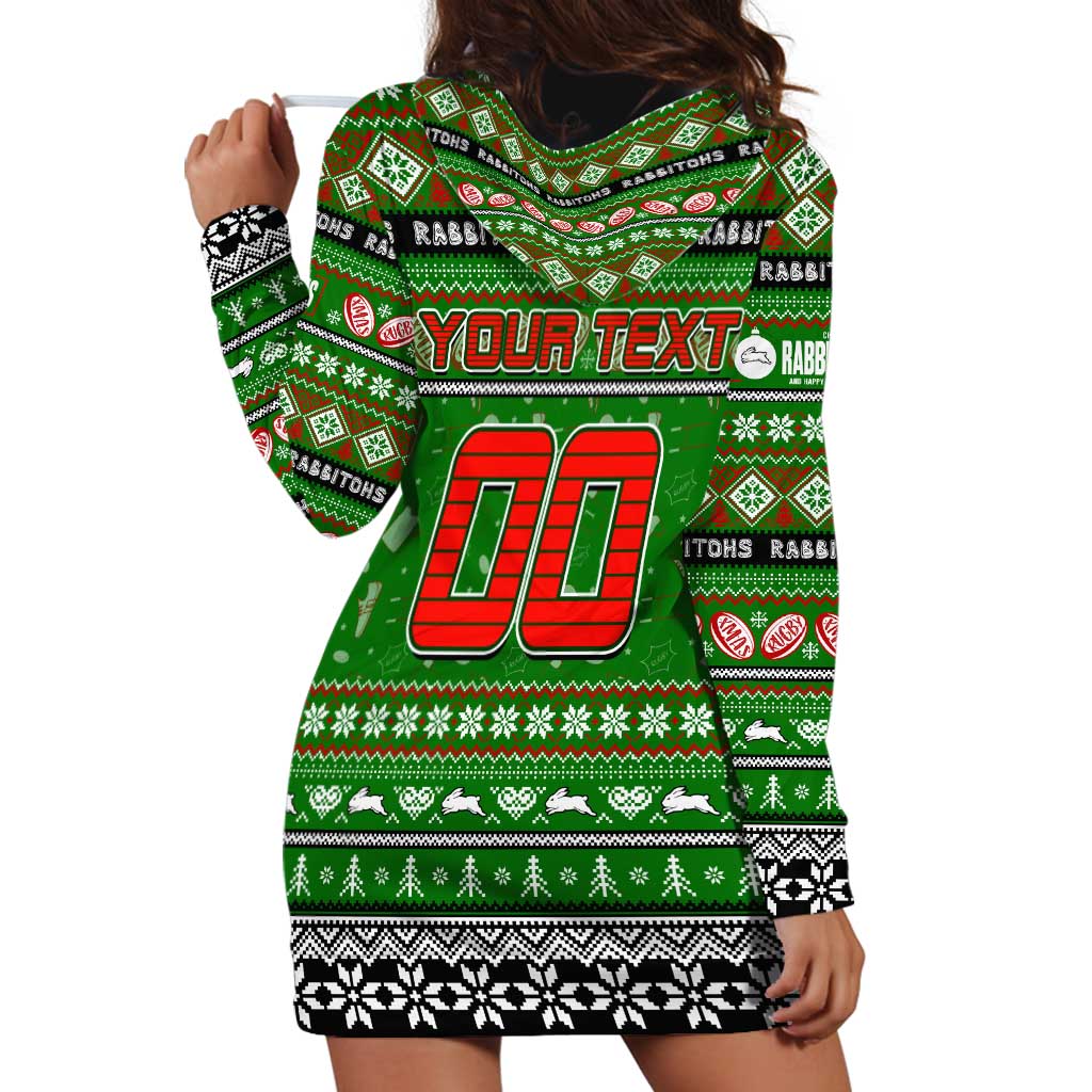 Personalized Rabbitohs Rugby Xmas Hoodie Dress Australia NRL Mascot