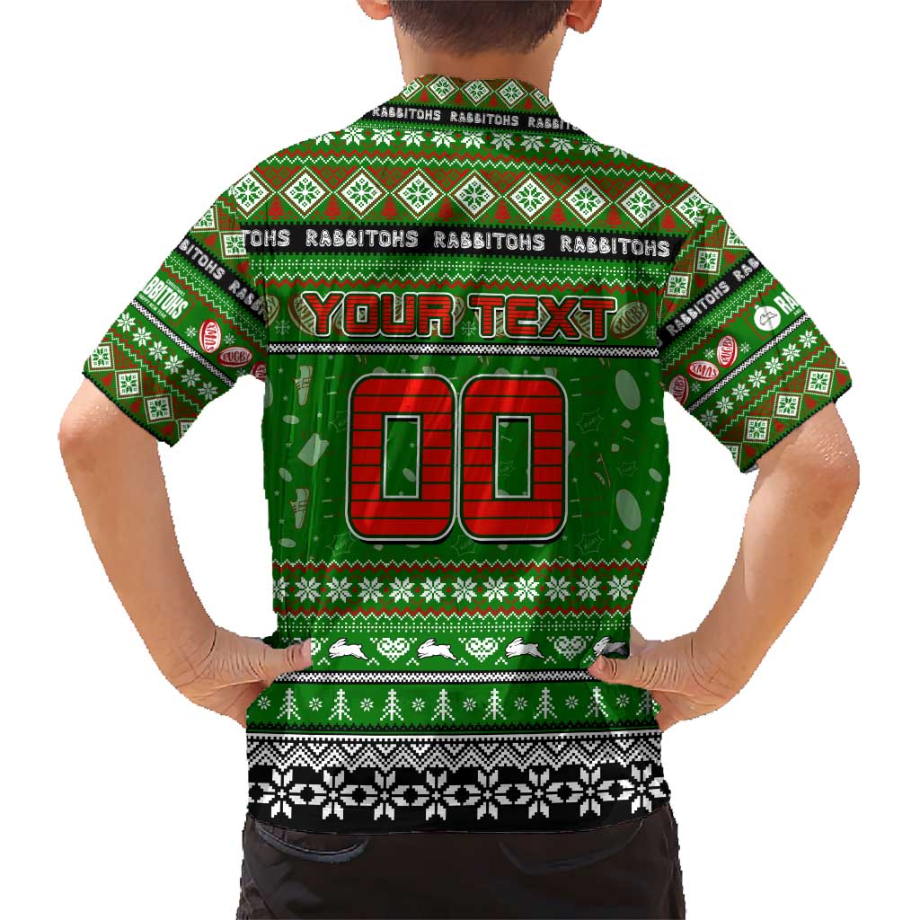 Personalized Rabbitohs Rugby Xmas Kid Hawaiian Shirt Australia NRL Mascot